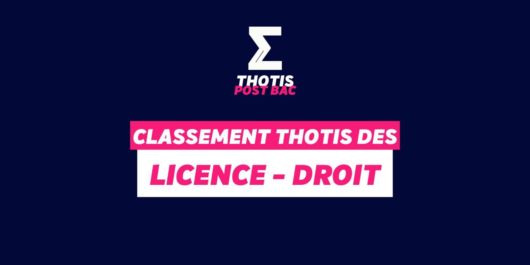 Classement licence droit Classement licence droit