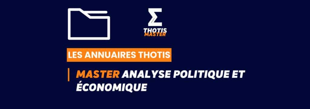 Thotis Annuaire - Master Analyse politique et économique