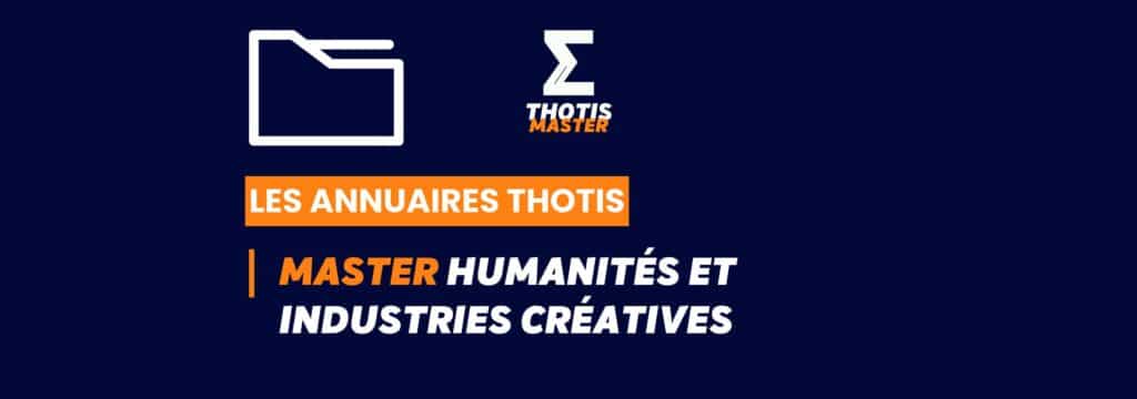 Thotis Annuaire - Master Humanités et industries créatives