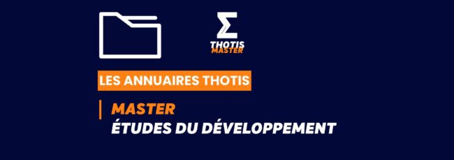 Thotis Annuaire - Master études du développement