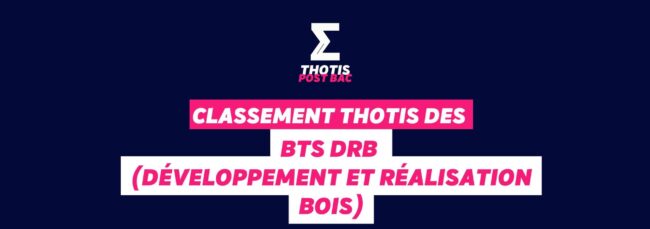 Classement Thotis des BTS DRB (Développement et réalisation bois) en 2025